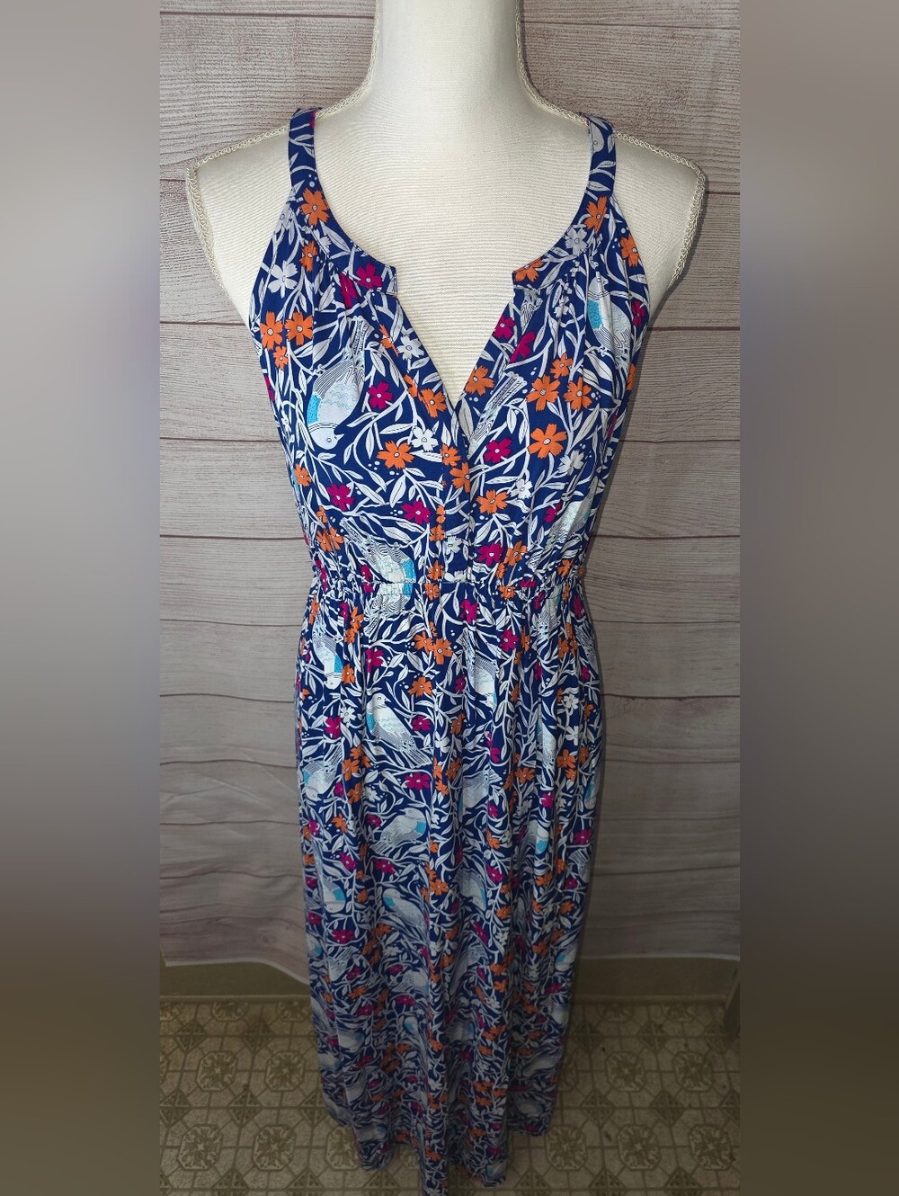 Old Navy Maternity Floral & Bird Print Maxi Dress Size Large